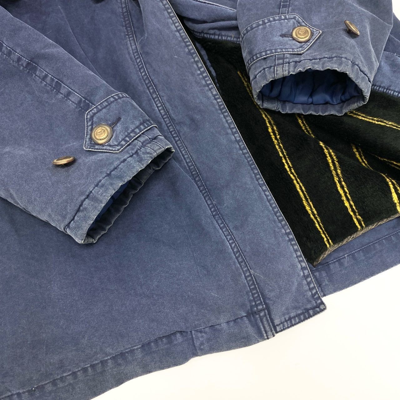 27j22 ARMANI JEANS アルマーニジーンズ ミリタリーコート ミリタリージャケット 90’s アーカイブ フーディー 48サイズ ネイビー メンズu02t