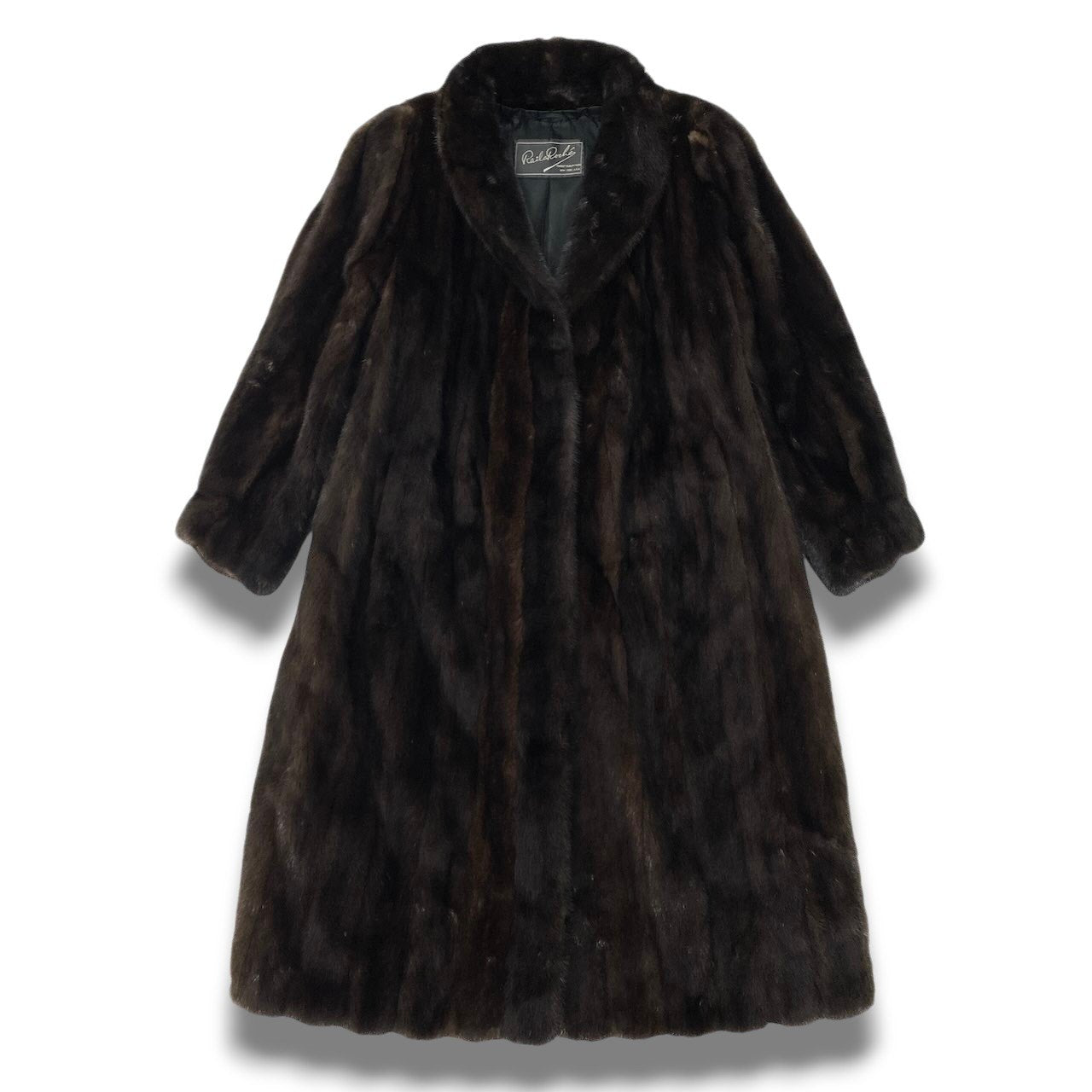 47c18 超ロング ダークミンク ファーコート 丈110cm サイズF ダークブラウン 本毛皮 Dark Mink Fur Super Long Coatt18r