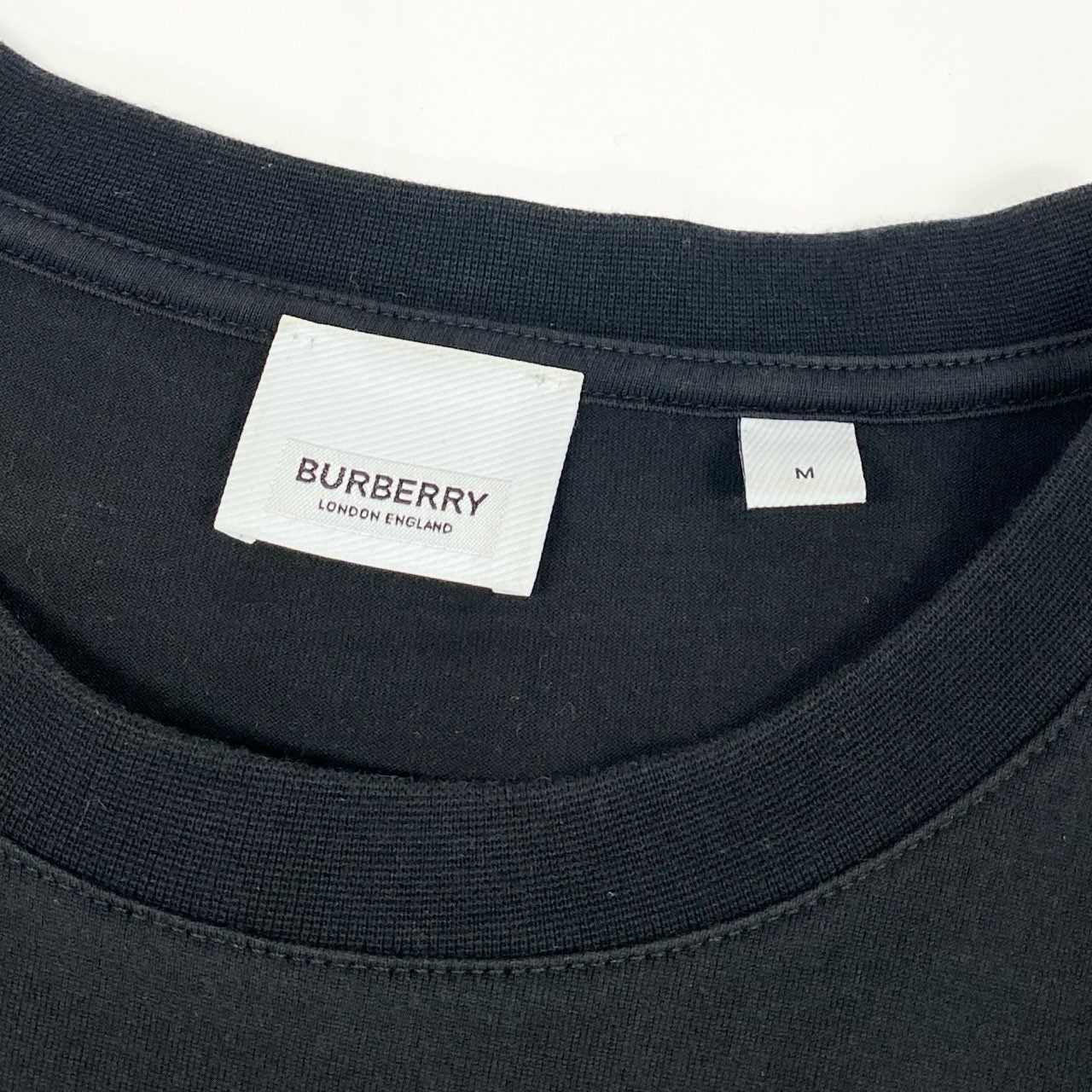 Id10 BURBERRY バーバリー ホースフェリープリントTシャツ 半袖カットソー トップス 8032299 M ブラック コットンu02t