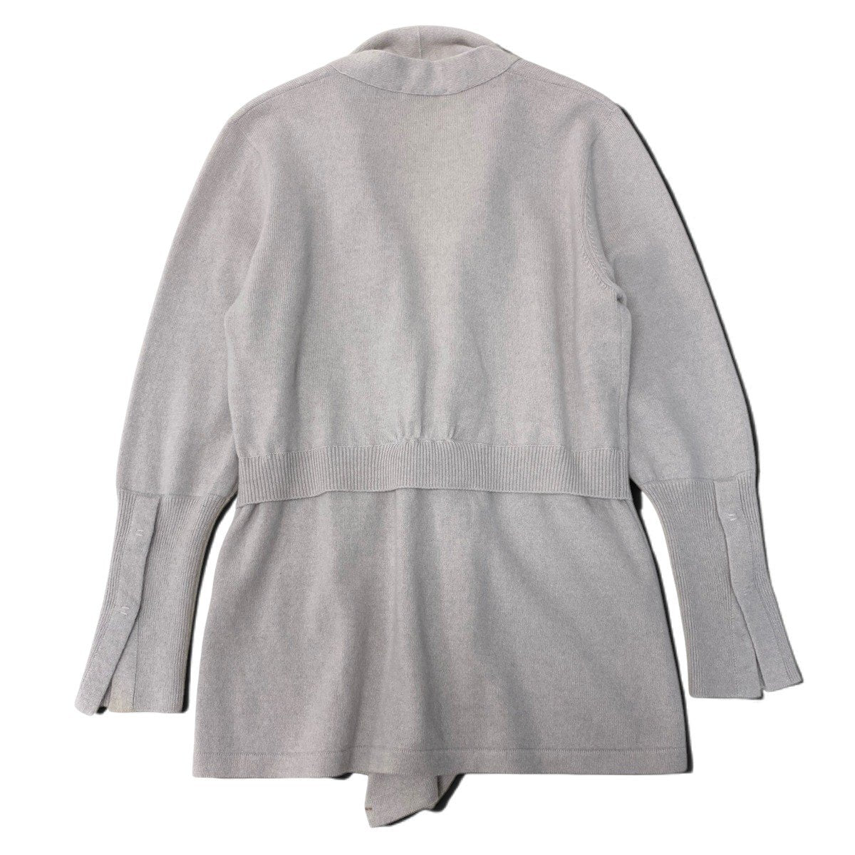 i27 BRUNELLO CUCINELLI カシミヤニットカーディガン レイヤードデザイン Vネック Mサイズ アイボリー カシミヤ100％ レディース 女性用u02t