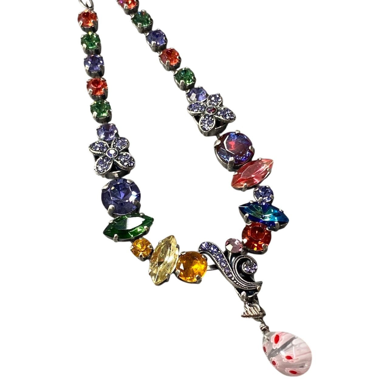h11 19 《美品》 Mariana マリアナ 天然石 × クリスタル ビジュー マルチカラー アクセサリー ジュエリー アンティークt18r