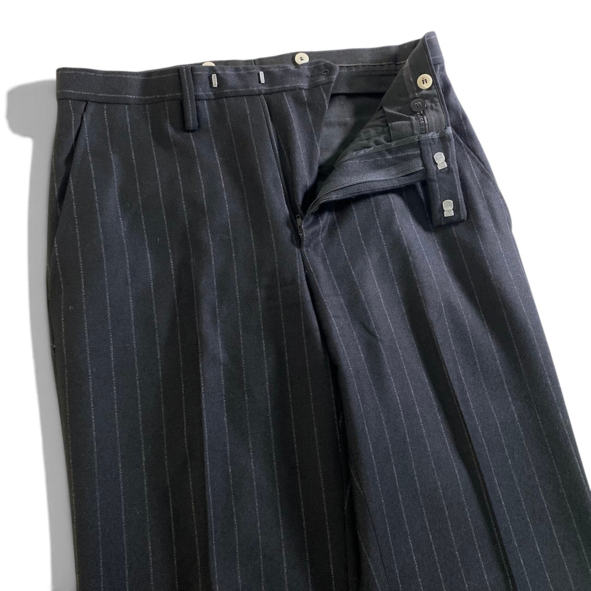 93j23 GUCCI グッチ フリーダ期 セットアップ シングルスーツ 3B ストライプ柄 サイズ46 ブラック ウール100 メンズ 紳士服o07t