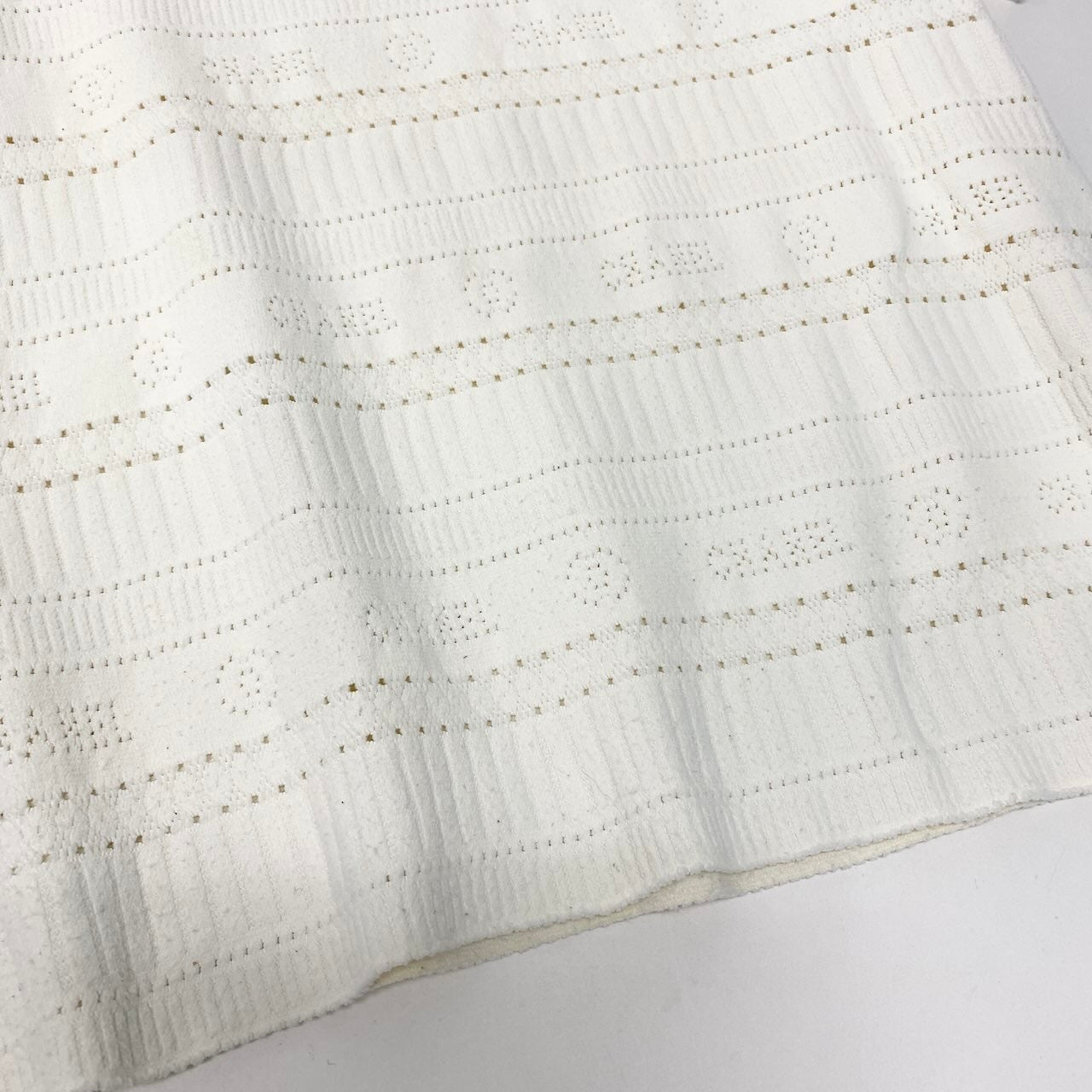 e10 CHANEL 1997年 サマーニット ココマーク 半袖ニット トップス P07402V05517 48サイズ アイボリー レディース 女性用u02t