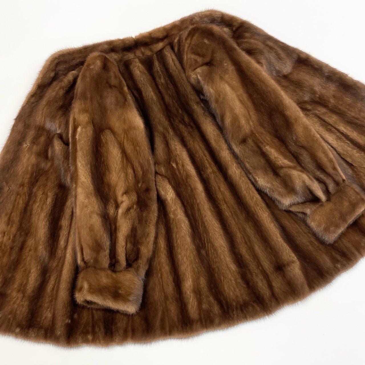 72a27 SAGA MINK サガミンク 銀サガ デミバフミンク ロングコート サイズ15 ブラウン 最高級本毛皮 Mink Fur Long Coatt18r