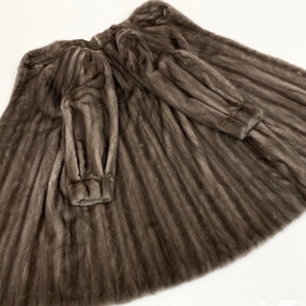 52f10 MIO AMERICAN Legend ブルーアイリス ミンク ロングコート 丈103cm サイズF グレー 最高級本毛皮 Blue Iris Mink Fur Long Coatt18r