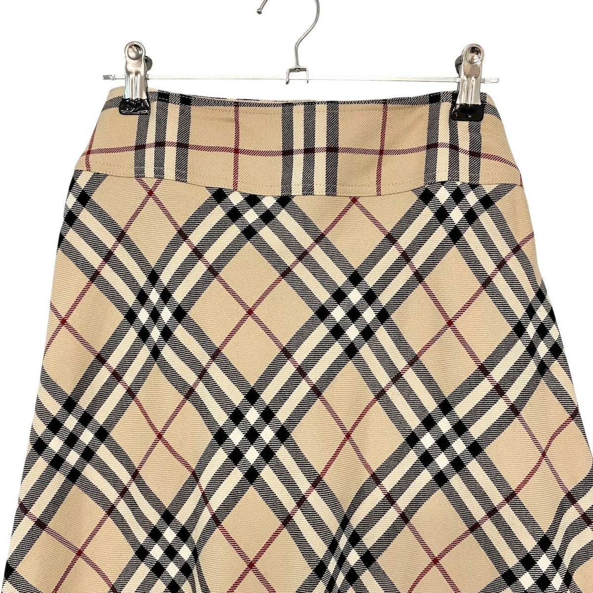 45j15 BURBERRY LONDON バーバリー ノバチェック スカート サイズ36 ベージュ Nova Check Skirtt18r