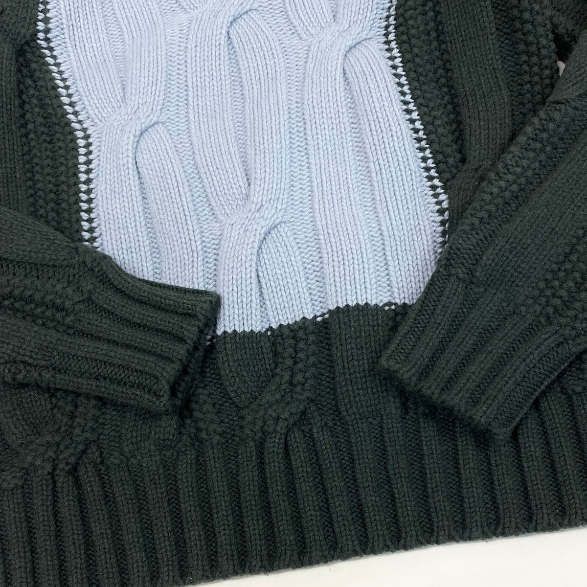 59i15 《未使用品》 HERMES エルメス 22AW ケーブル編み ニット セーター トップス M グリーン ブルー ウールカシミヤ メンズu02t