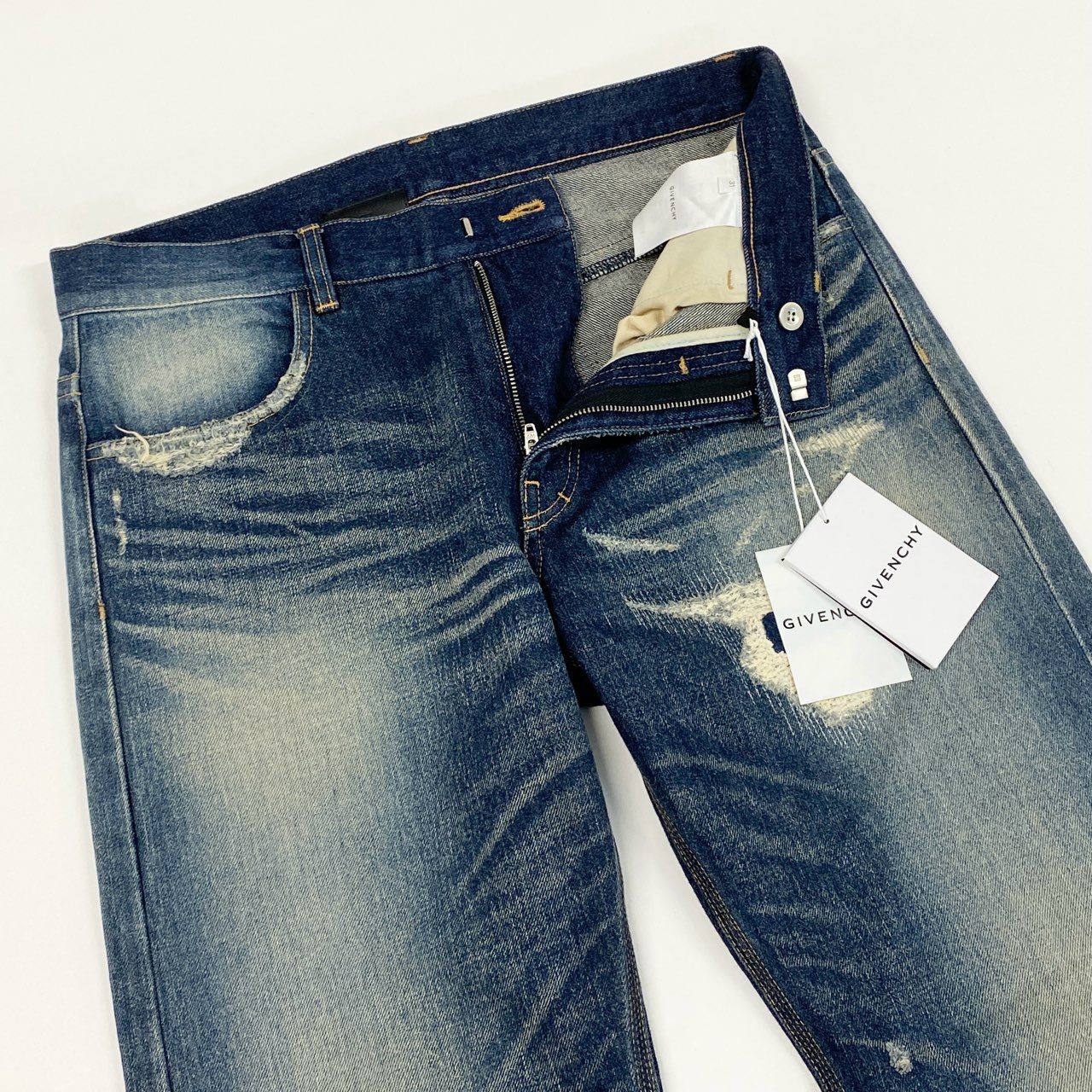 8h4【未使用】GIVENCHY ジバンシー 2023AW ダメージジーンズ ダメージ加工 デニム サイズ31 インディゴ メンズ made in japank02i