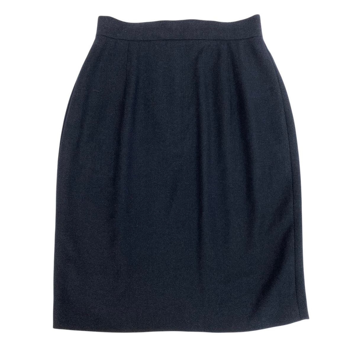 Ei20 Christian Dior クリスチャンディオール ゴールド金具 スカート ボトムス 膝丈 Lサイズ ネイビー ウール レディースo07t