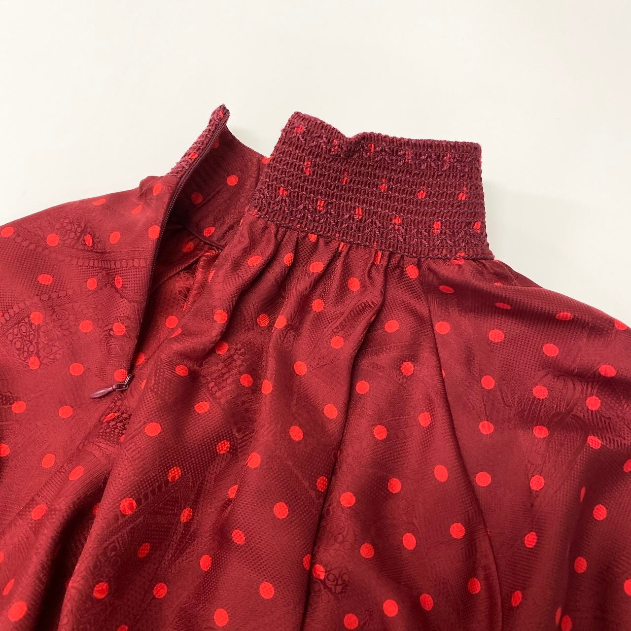 Ef6 【タグ付】 HERMES エルメス Zouaves et Dragons ズアヴとドラゴン ミドルネック ロングワンピース  サイズ38 レッド シルク100％ レディース 女性用k02i
