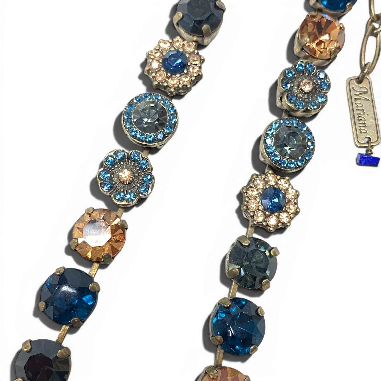 g16⑧ 《 3点セット 》 Mariana マリアナ 天然石 × クリスタル ビジューネックレス アクセサリー ジュエリー アンティークt18r