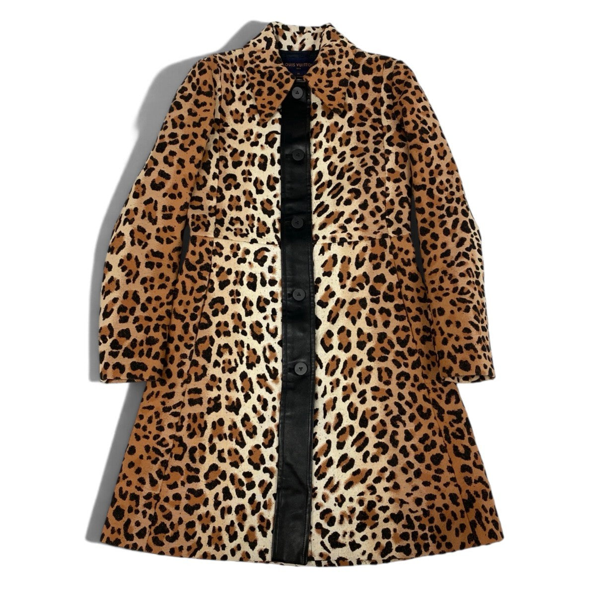 Ij19 【未使用】 LOUIS VUITTON ルイヴィトン 2018aw プレフォールコレクション レオパード テクニカル ウールコート RW181A GFA FECO90 サイズ38 ブラウン レディースu02t