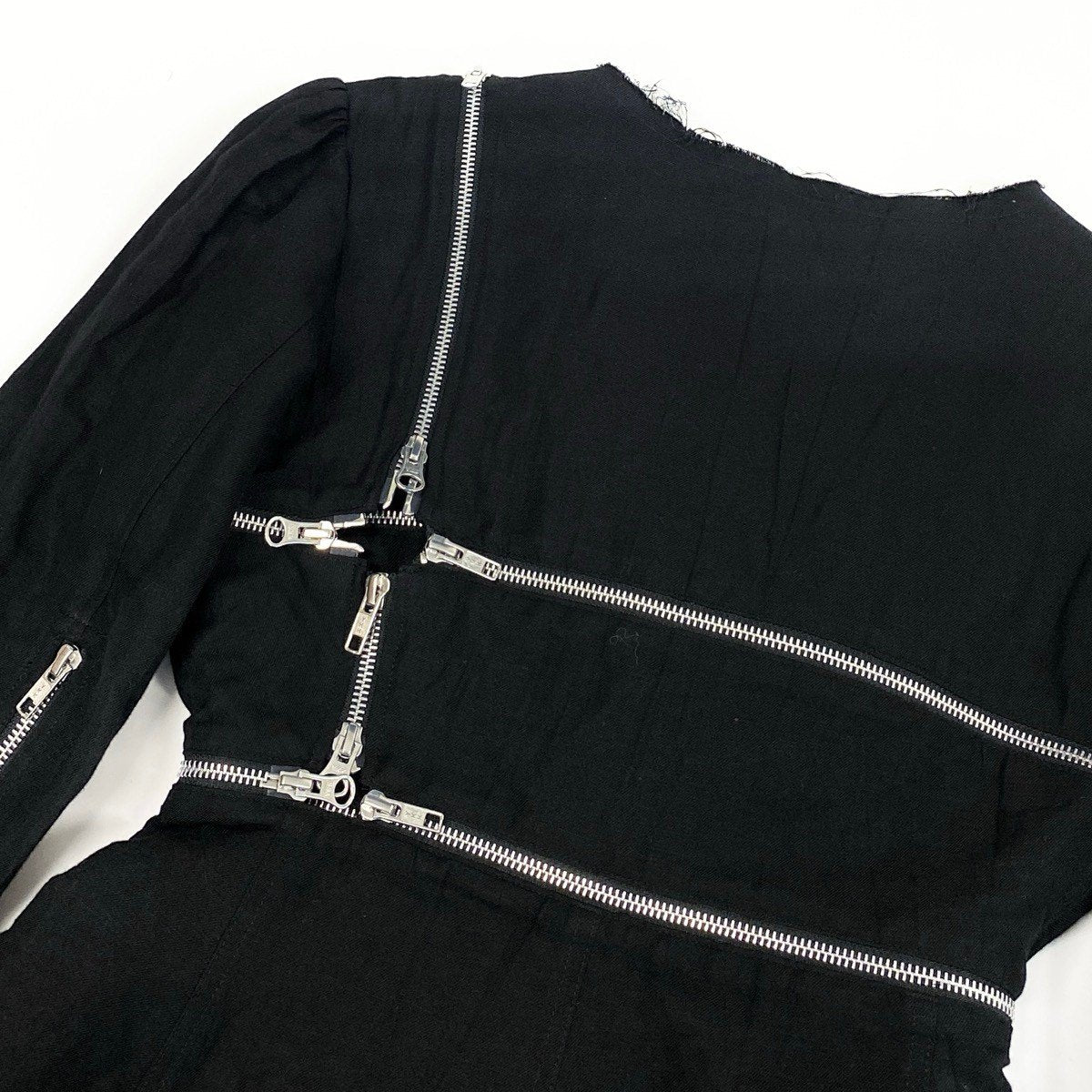 Ah6 yohji yamamoto ヨウジヤマモト femme 2019年 ランウェイ着 ジップジャケット FH-J04-304 1 ブラック リネン コットンu02t