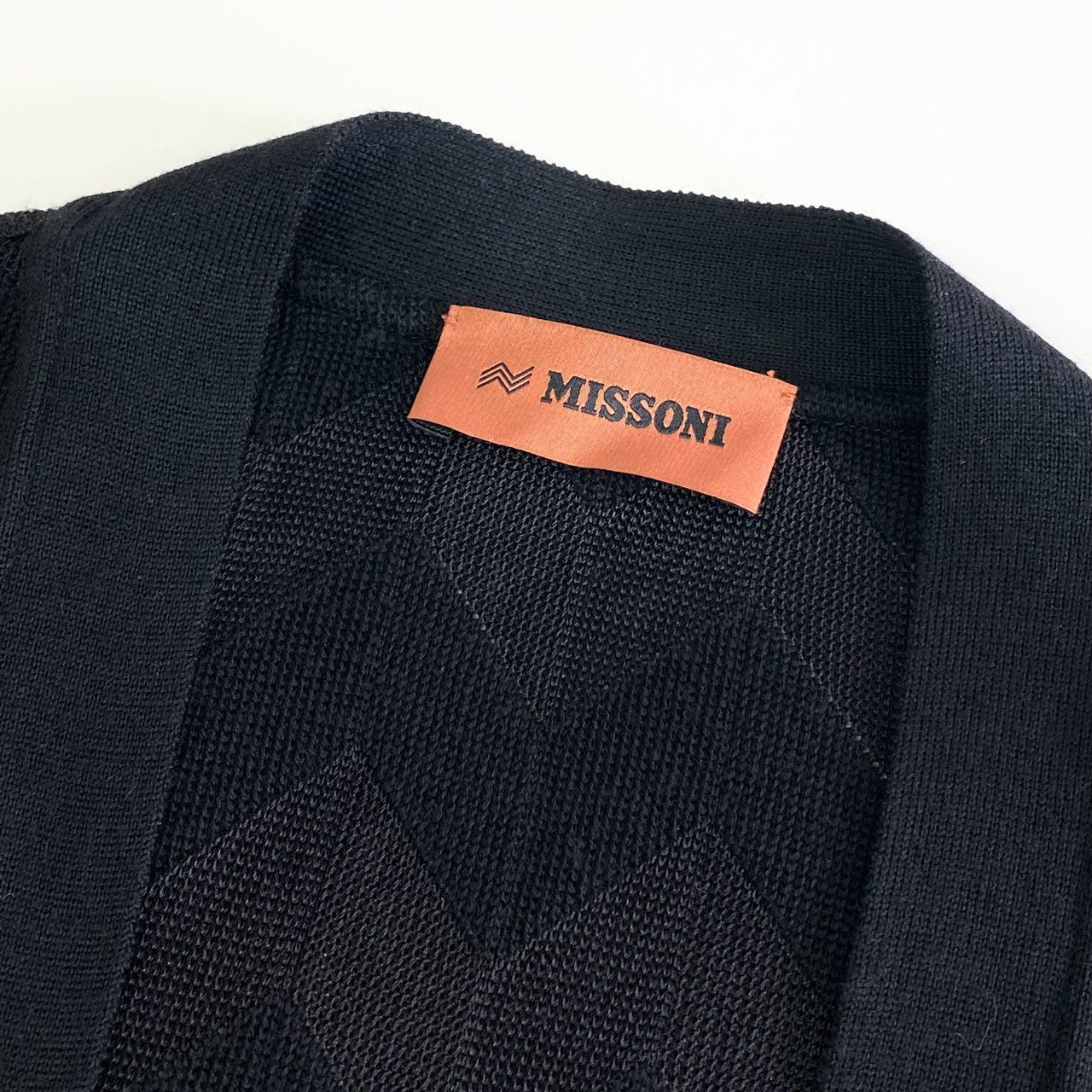 50k8 《美品》 MISSONI ミッソーニ ハイゲージ ニット カーディガン 長袖 ロングスリーブ ガウン ベルト 40 ブラック