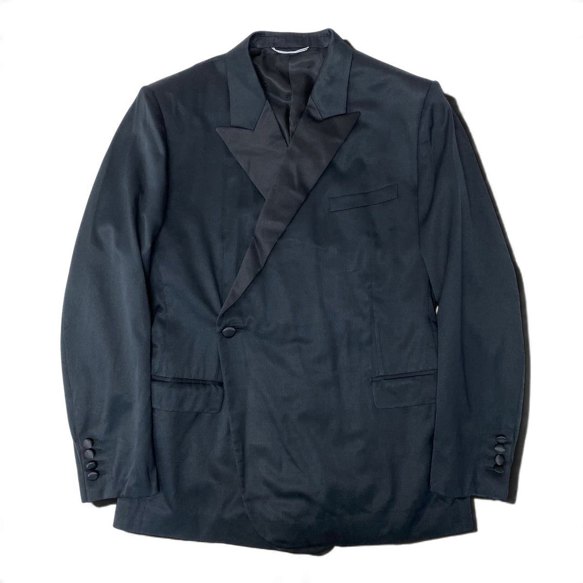 28j15 【極美品】 DIOR ディオール テーラードジャケット シングル 1B 無地 サイズ48C ブラック メンズ 紳士服u02t