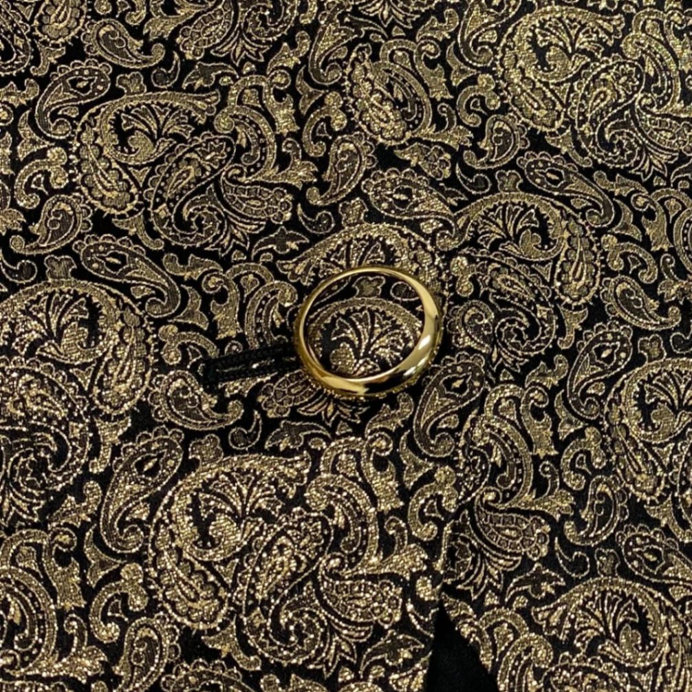 Ab23 Christian Dior クリスチャンディオール 総柄 ジレベスト トップス 装飾ボタン Ｍ ゴールド レディースu02t