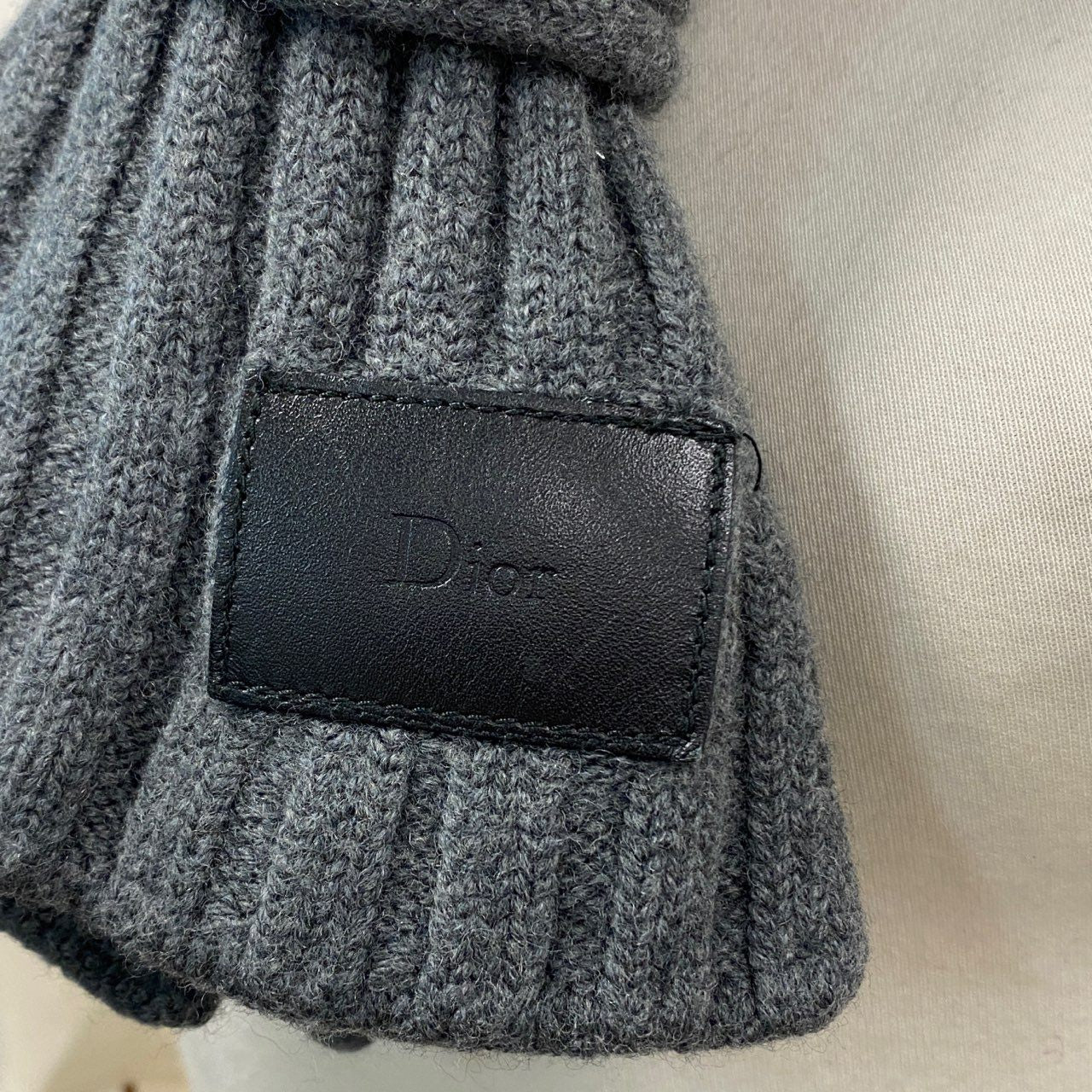 a20 Dior HOMME ディオールオム ウールニットマフラー グレー Wool イタリア製 ショール スヌード ストール