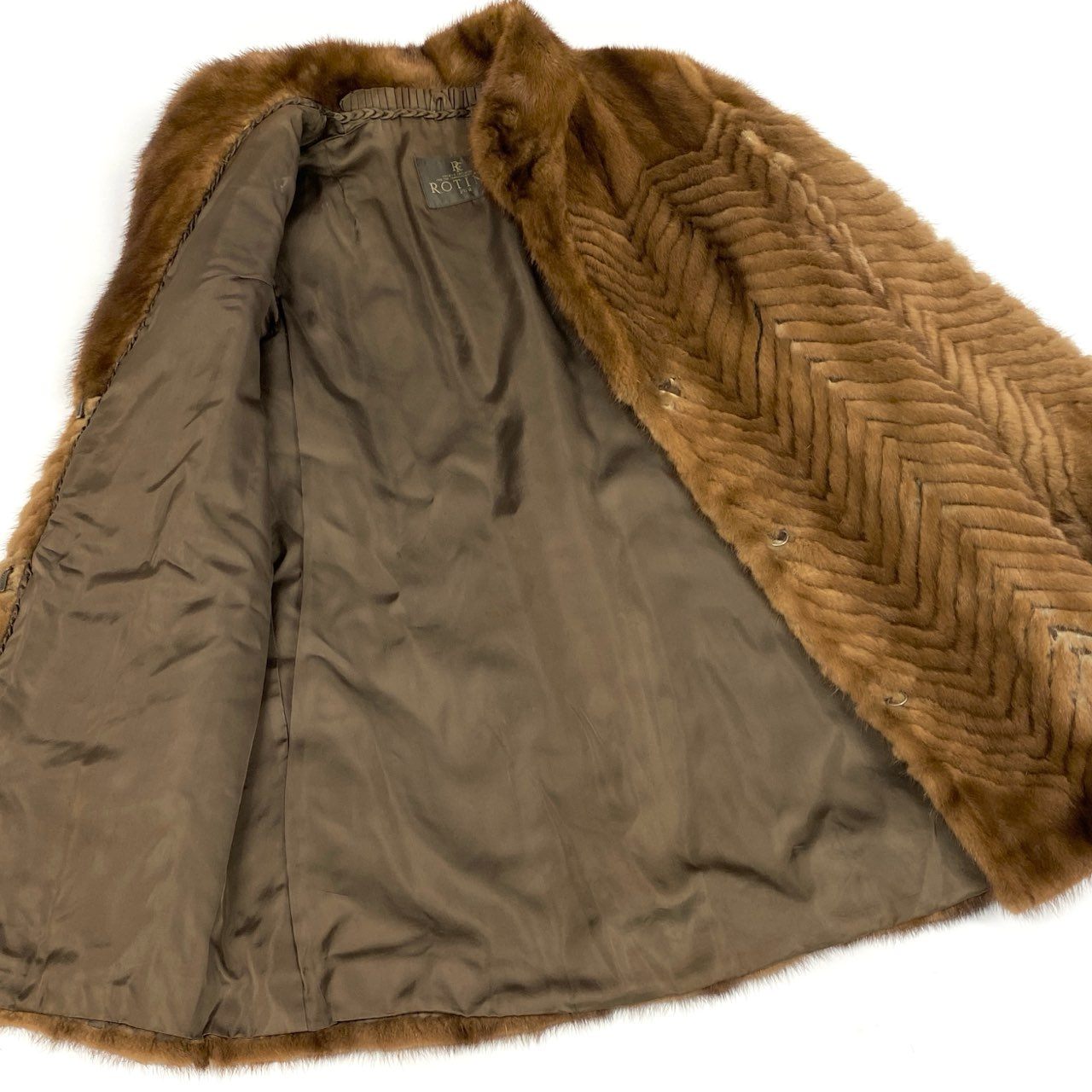 36a16 ROTINY ロティニー パステルミンク ミンクコート 毛皮コート 9 ライトブラウン ミンクファーt18r