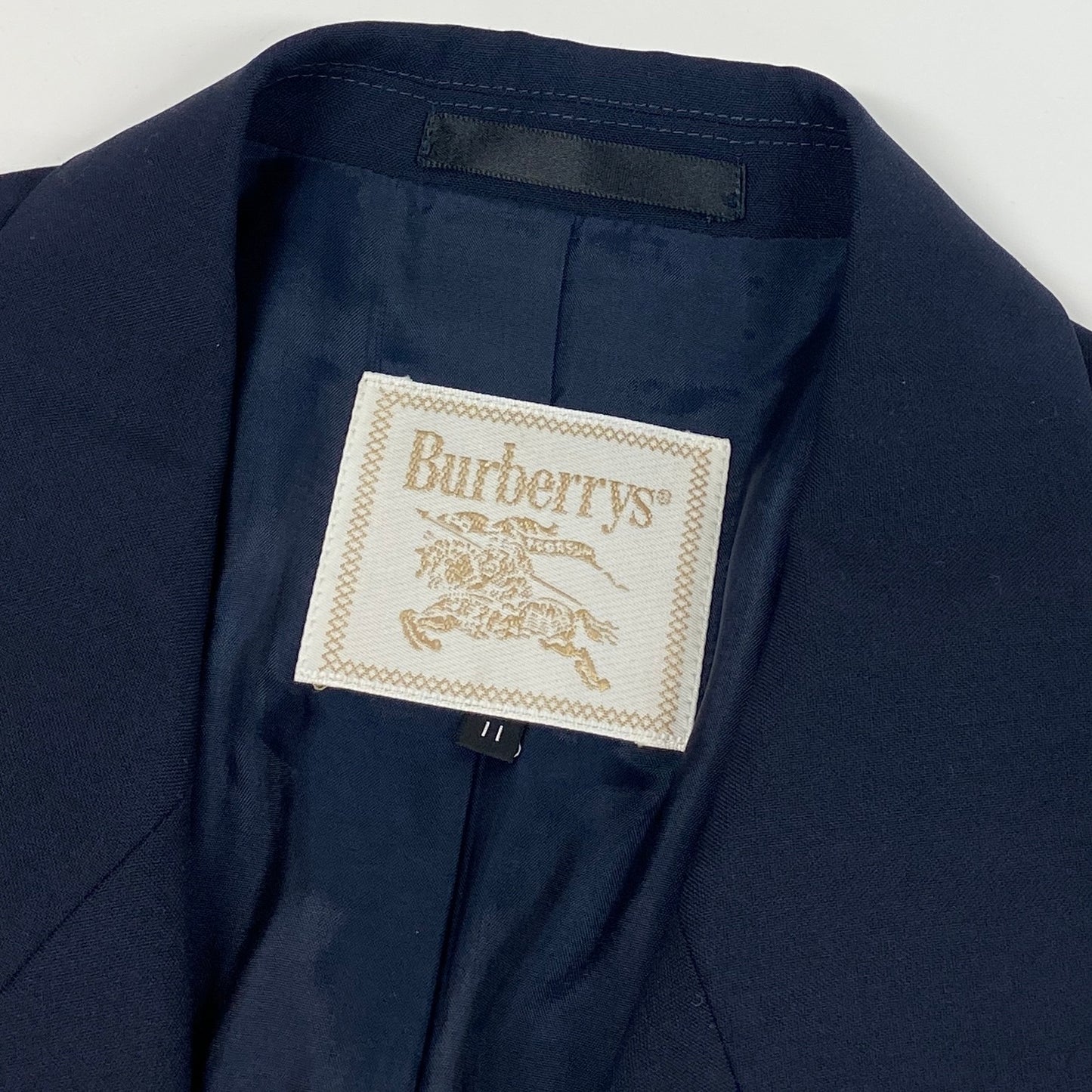40d16 Burberrys バーバリーズ テーラードジャケット ダブルブレスト ブレザー 紺ブレ フォーマル レディース 女性用 11AR ネイビー タスマニアウール100％o07t