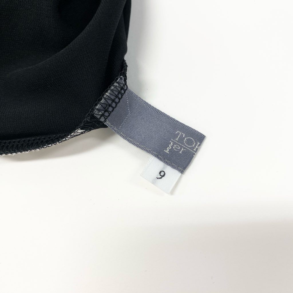 46a30 《美品》 TOKUKO 1er VOL トクコプルミエヴォル ノースリーブワンピース フレアワンピース サイドリボン レース切替 花柄刺繡 スパンコール レディース 9 ブラックu02t