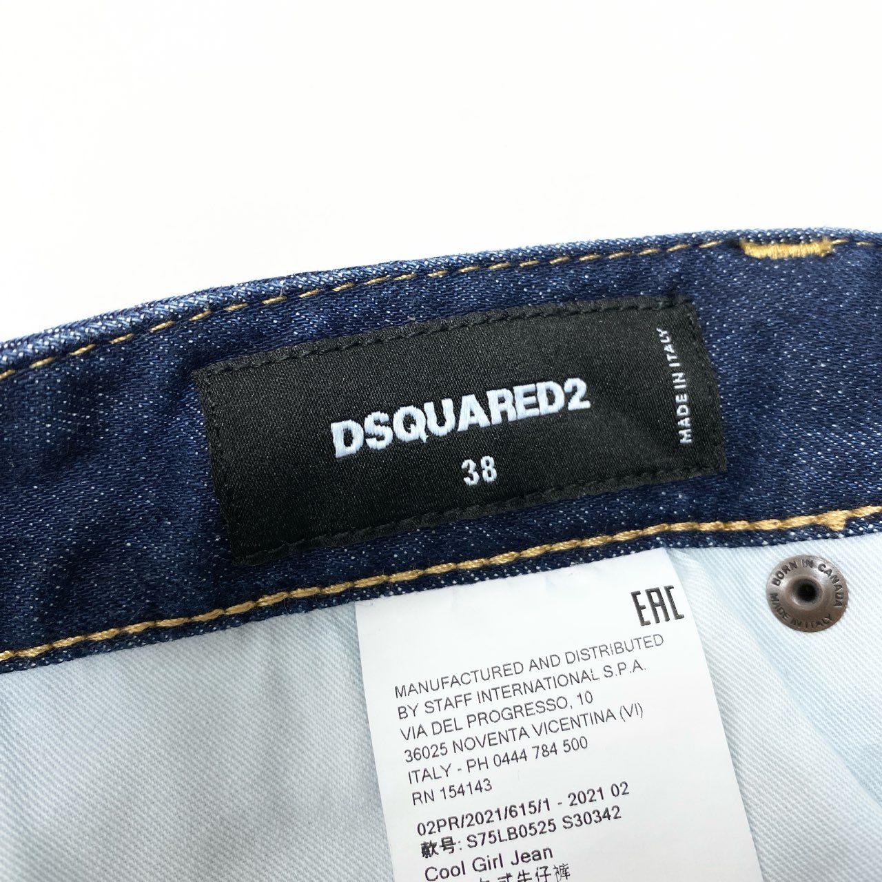 33c10《未使用品》 DSQUARED2 ディースクエアード ブリーチダメージ加工 スキニーデニムパンツ S75LB0525 サイズ38 インディゴ COOL GIRL JEAN タグ付t18r