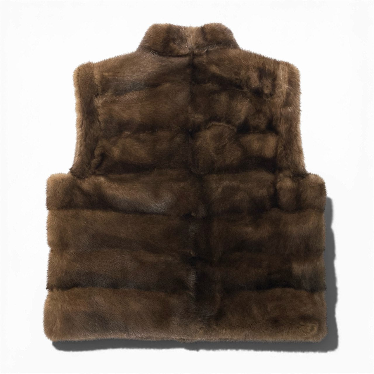 20c14 BIRGER CHRISTENSEN バーガークリステンセン デミバフミンク ミンクベスト 毛皮 装飾ボタン ブラウン ミンクファー レディースu02t