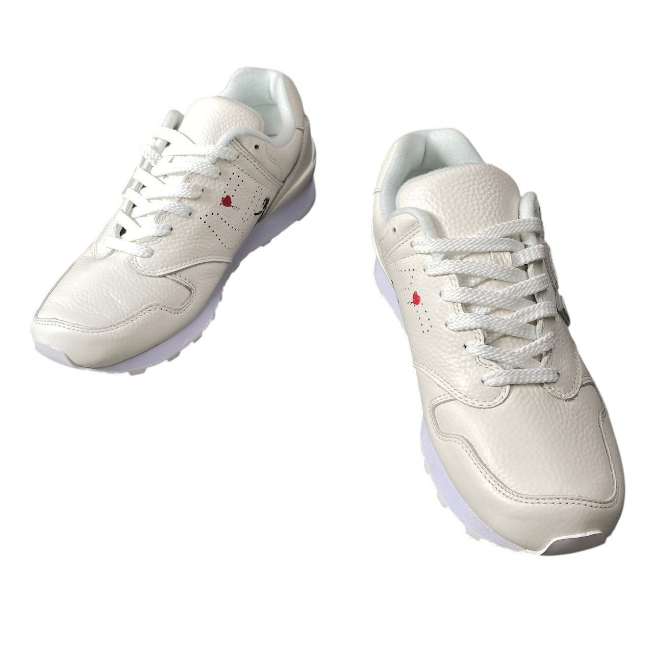 1h11 【極美品】SANGACIO にゅ～ず PURE WHITE BRANDALISED × バンクシー スニーカー 24.5cm ホワイト レザー レディース 女性用t18r