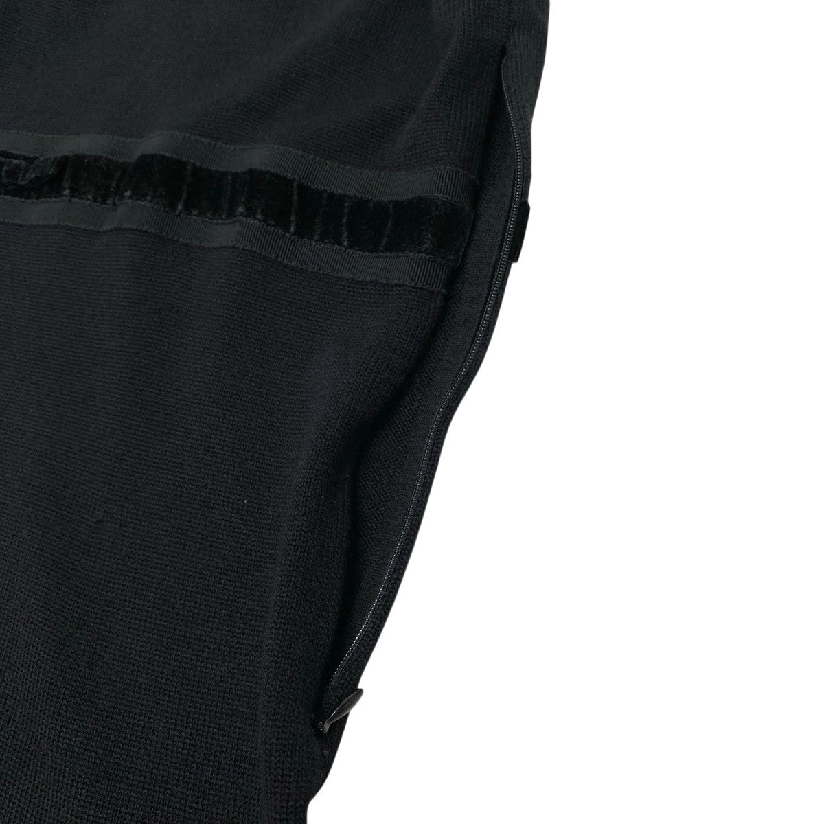 Eh10 Salvatore Ferragamo サルヴァトーレフェラガモ ノースリーブ ニットワンピース ウール混 サイズM ブラック レディースo07t