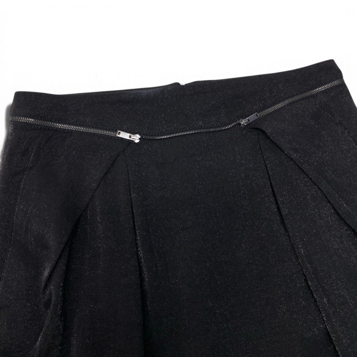 30j4 GUCCI グッチ 2009年 ミニスカート ラメ ジップデザイン イタリア製 38サイズ ブラック レディース 女性用u02t