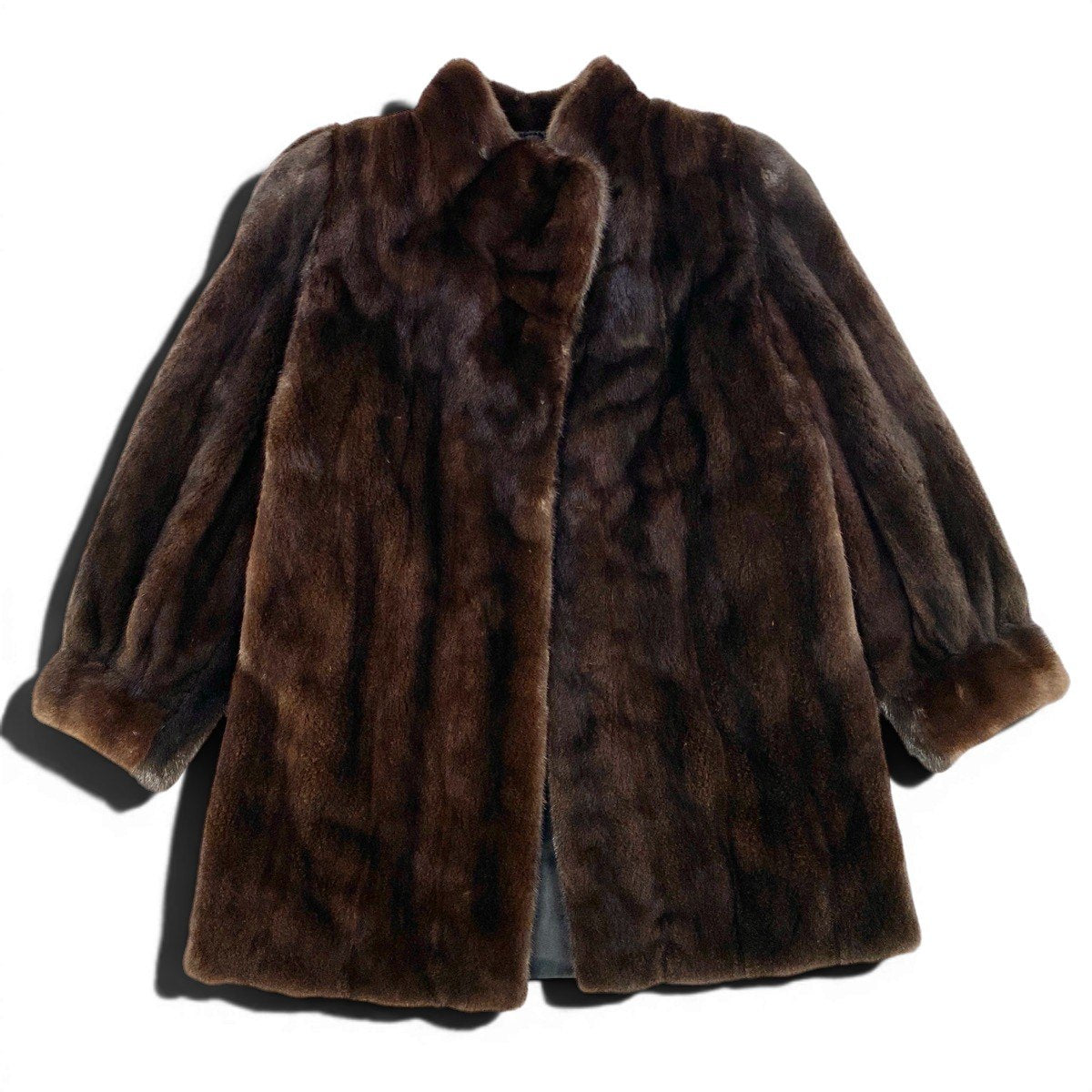 79f10 VALENTINO ヴァレンティノ 袖ボタン デミバフミンク ファーコート サイズF ブラウン 最高級本毛皮 Mink Fur Coatt18r
