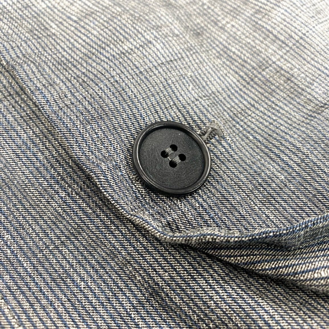 61k28 GIORGIO ARMANI ジョルジオアルマーニ 薄手ジャケット  ロング丈ジャケット リネン混紡 48 グレー ブルー メンズu02t