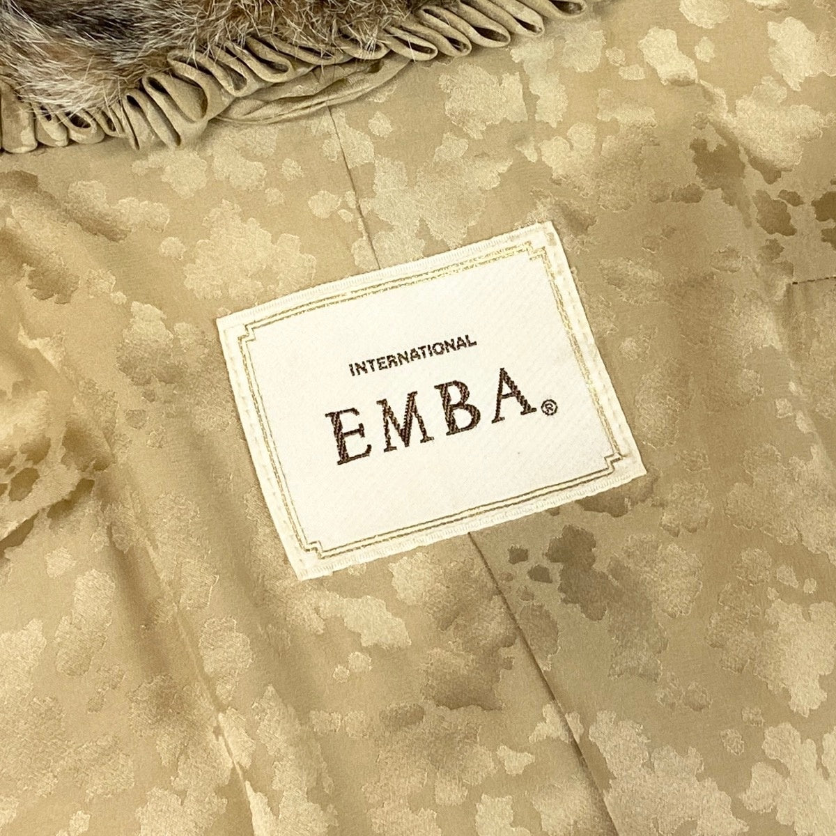 79f10 EMBA エンバ リンクスキャット × パールミンク ファーコート サイズFR ホワイト 最高級本毛皮 Lynx cat × Mink Fur Coatt18r