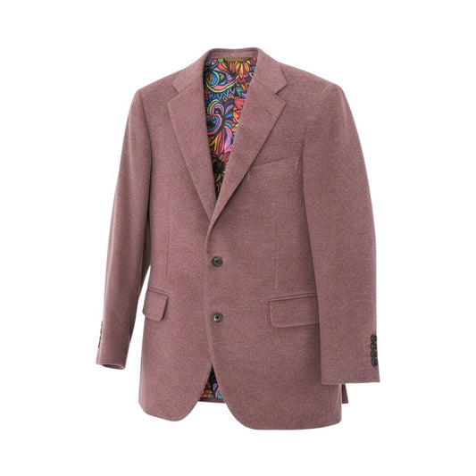 66L1 《美品》 mila schon ミラショーン カシミヤジャケット テーラードジャケット 裏地総柄 フラワーモチーフ メンズ 紳士服 パープル カシミア100％u02t