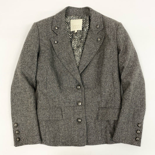 68g24 【美品】GIANFRANCO FERRE ジャンフランコフェレ テーラードジャケット デザインジャケット サイズ46 グレー レディース vintage_
