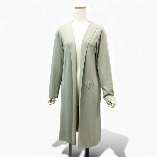 21k11 《極美品》 FOXEY フォクシー Knit Cardigan Amaryllis アマリリス 銀座本店限定カラー フーデッド ニットカーディガン ロング レディース 女性用 43048 パールグリーン ウール100％u02t