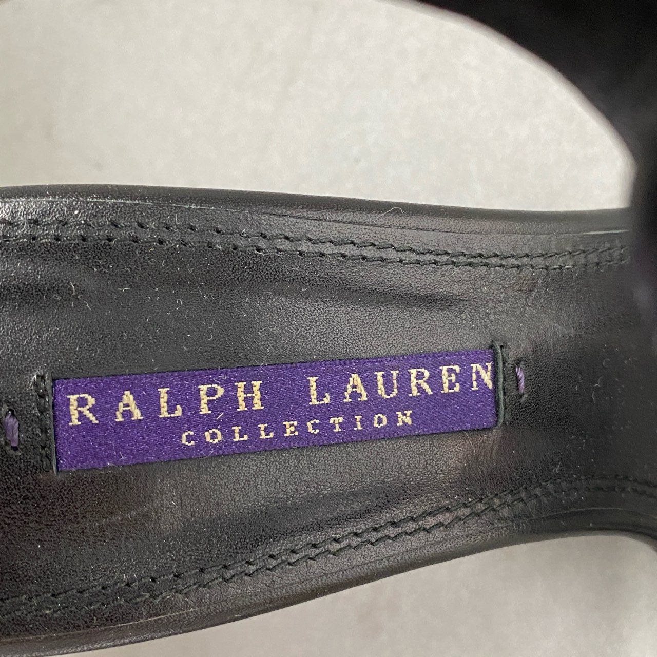 2f20 Ralph Lauren Purple Label ラルフローレン パープルレーベル ストラップサンダル パンプス 7 ブラック レザー レディース 春夏