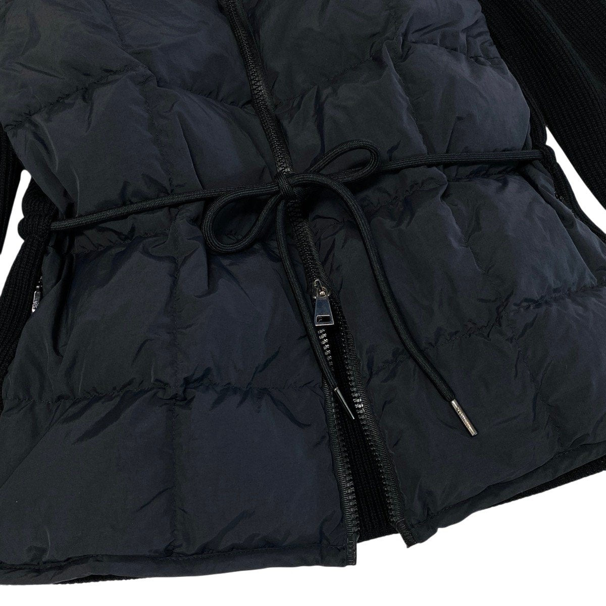 Ij23【極美品】MONCLER CARDIGAN TRICOT ニットダウンジャケット アウター G20939B00019 M1131 Sサイズ ブラック ナイロン ウール レディース 女性用k02i