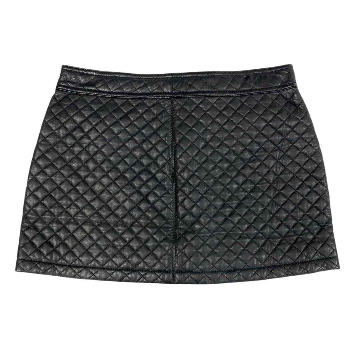 i18 D&G DOLCE＆GABBANA レザーキルティングスカート ミニスカート  40サイズ ブラック レザー レディース 女性用u02t
