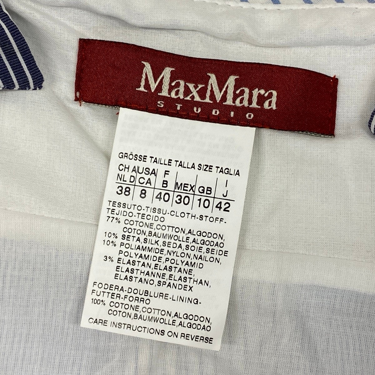 Ei4 【美品】 Max Mara STUDIO マックスマーラ ステューディオ ノースリーブ ワンピース ストライプ柄 ボーダー柄 サイズ42 ブルー ネイビー ホワイト レディースk02i