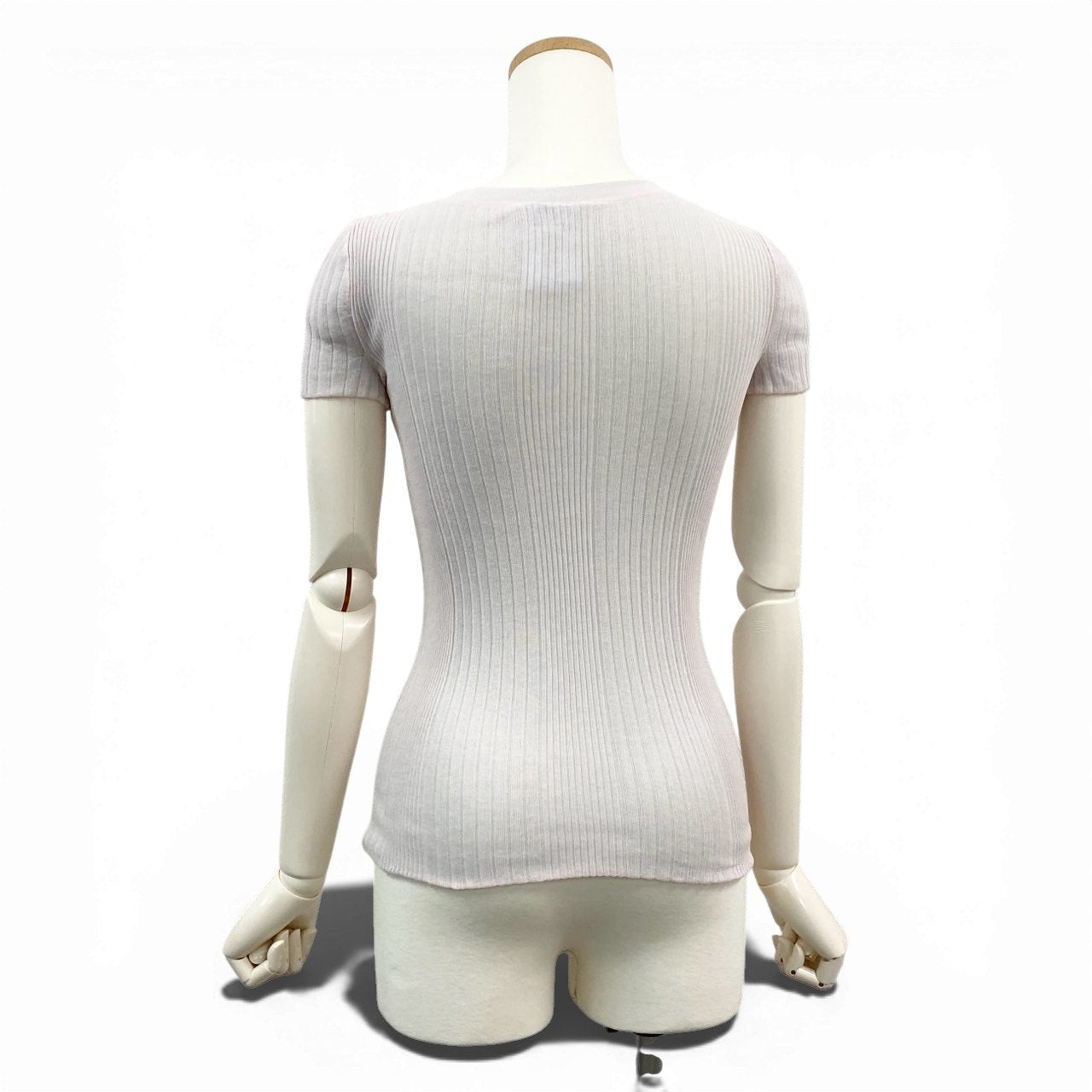 64a15 【美品】CHANEL シャネル P38434 2010年 フロントココマーク リバーシブル タイトニット 半袖ニット サイズ34 レディース 春夏用 トップスta1