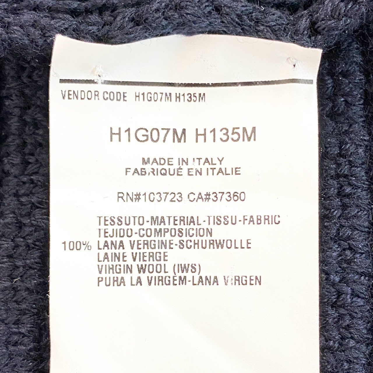 19k10 EMPORIO ARMANI エンポリオアルマーニ ニットジャケットコート Pコート ニットカーディガン H1G07M H135M 46サイズ ネイビー メンズu02t