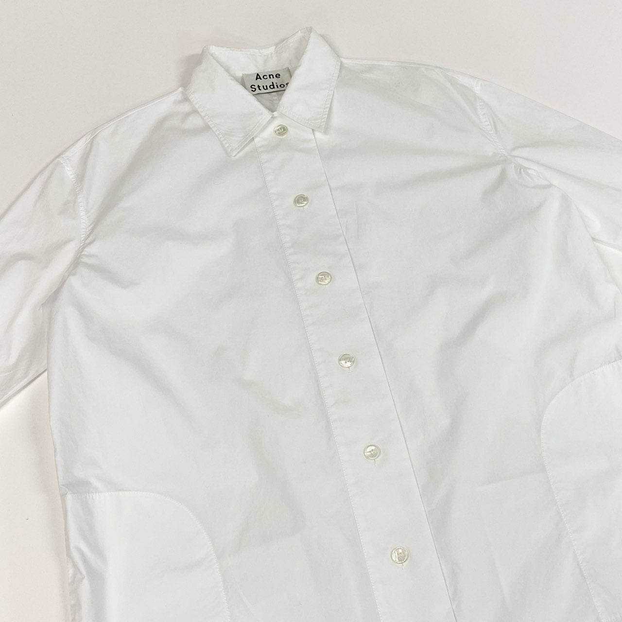 Ec2 Acne Studios アクネ ストゥディオズ 5分袖 シャツワンピース トップス 34 ホワイト コットン レディースu02t