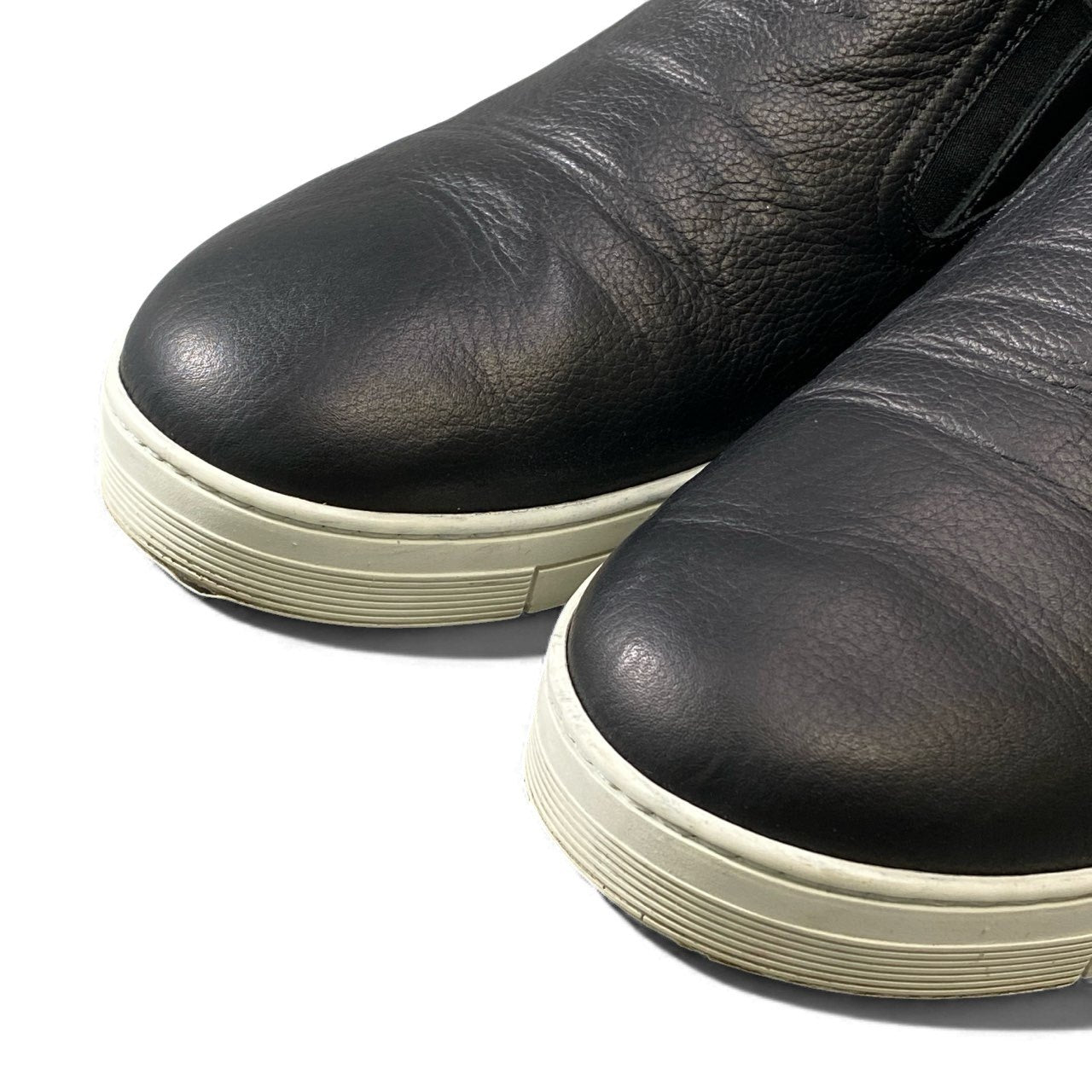 2L15 Salvatore Ferragamo サルヴァトーレフェラガモ 本革レザー スリッポン レザーシューズ スニーカー サイズ9EEE ブラック レザー メンズ 男性用 靴k02i