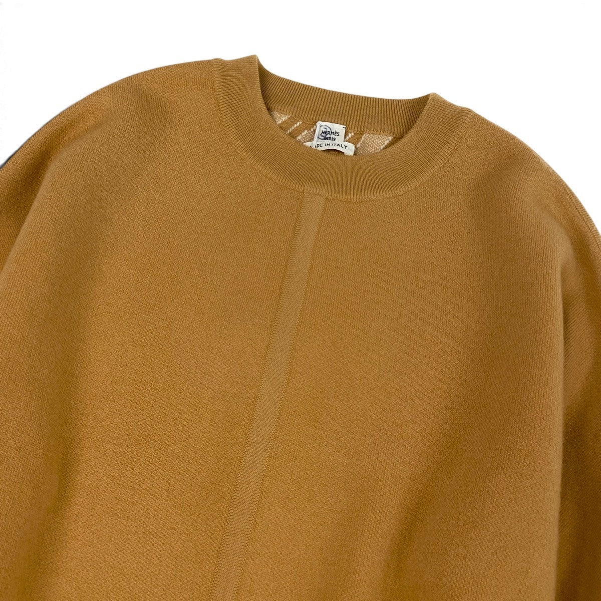 Ej13 【未使用タグ付】 HERMES エルメス 23年 カシミヤブレンド ニットセーター 3H2603D2 サイズ34 イエロー系 レディースu02t