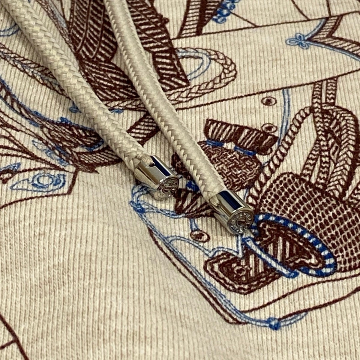 Eh11 【極美品】HERMES Zouares et Dragons ミニスカート 総柄 38サイズ ベージュ レディース 女性用k02i
