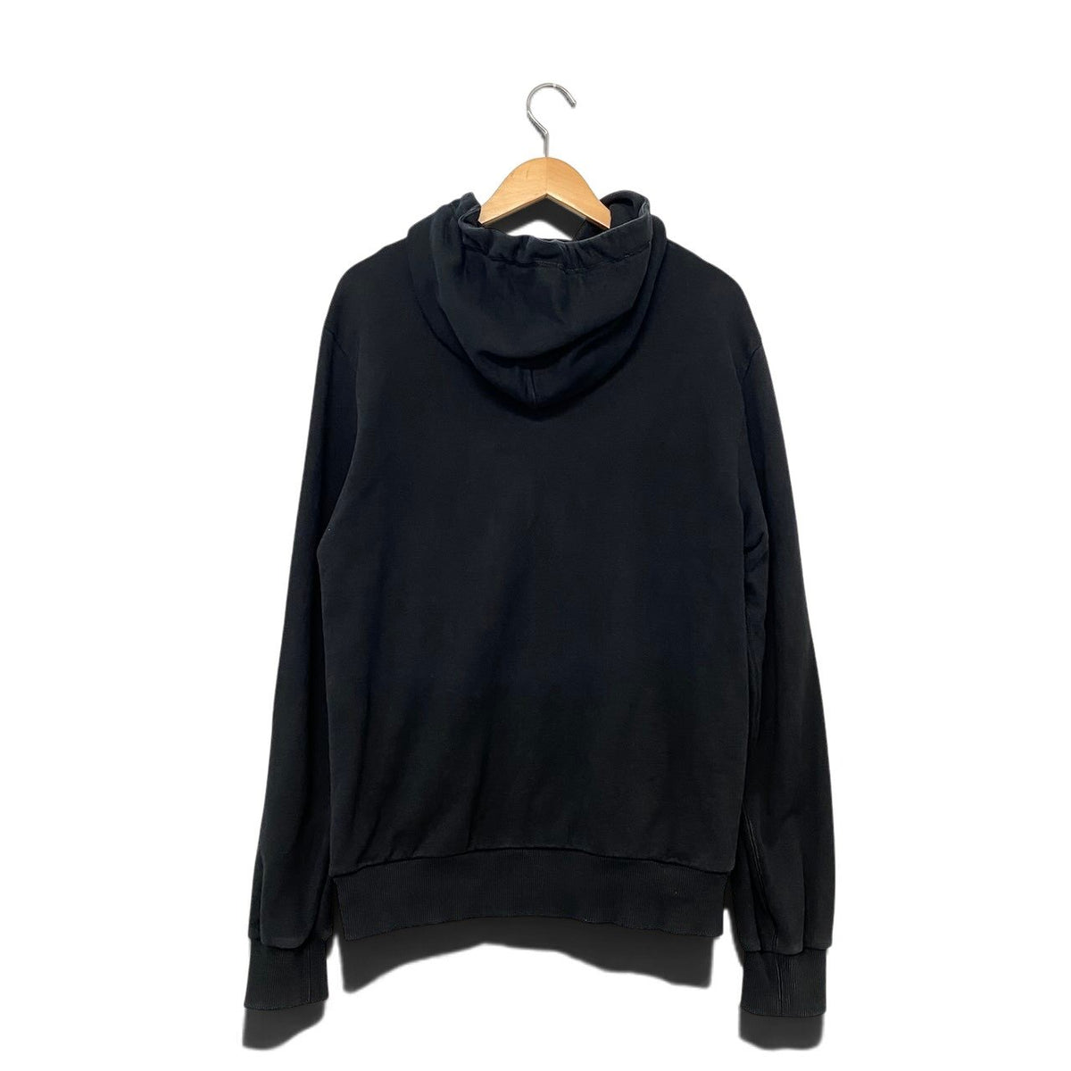 68h21 DOLCE＆GABBANA ドルチェアンドガッバーナ プルオーバーフーディー パーカー ロゴプレート イタリア製 52サイズ ブラック メンズ 男性用u02t