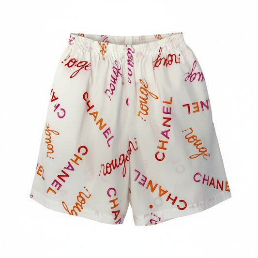 e8 CHANEL 1996年 ヴィンテージ コットンショートパンツ 38サイズ ホワイト コットン100％ レディース 女性用u02t