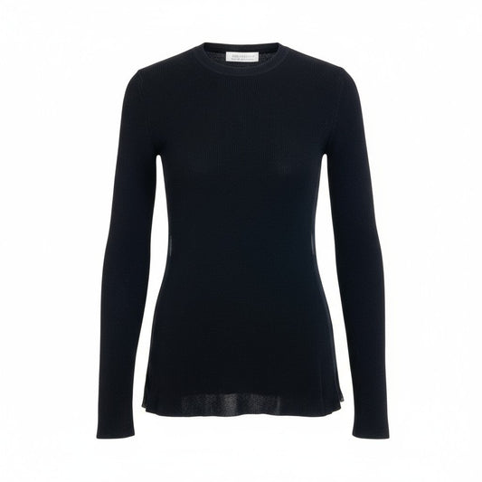 74k11《美品》 Maison Margiela メゾンマルジェラ 18SS シースルー スイッチング コットンニット S ブラック 4つタグ 透け感◎t18r