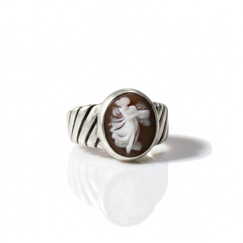 d20 Stephen Dweck スティーブン デュエック 925 カメオリング Cameo Ring 14号 シルバー 925 Silver アクセサリーt18r