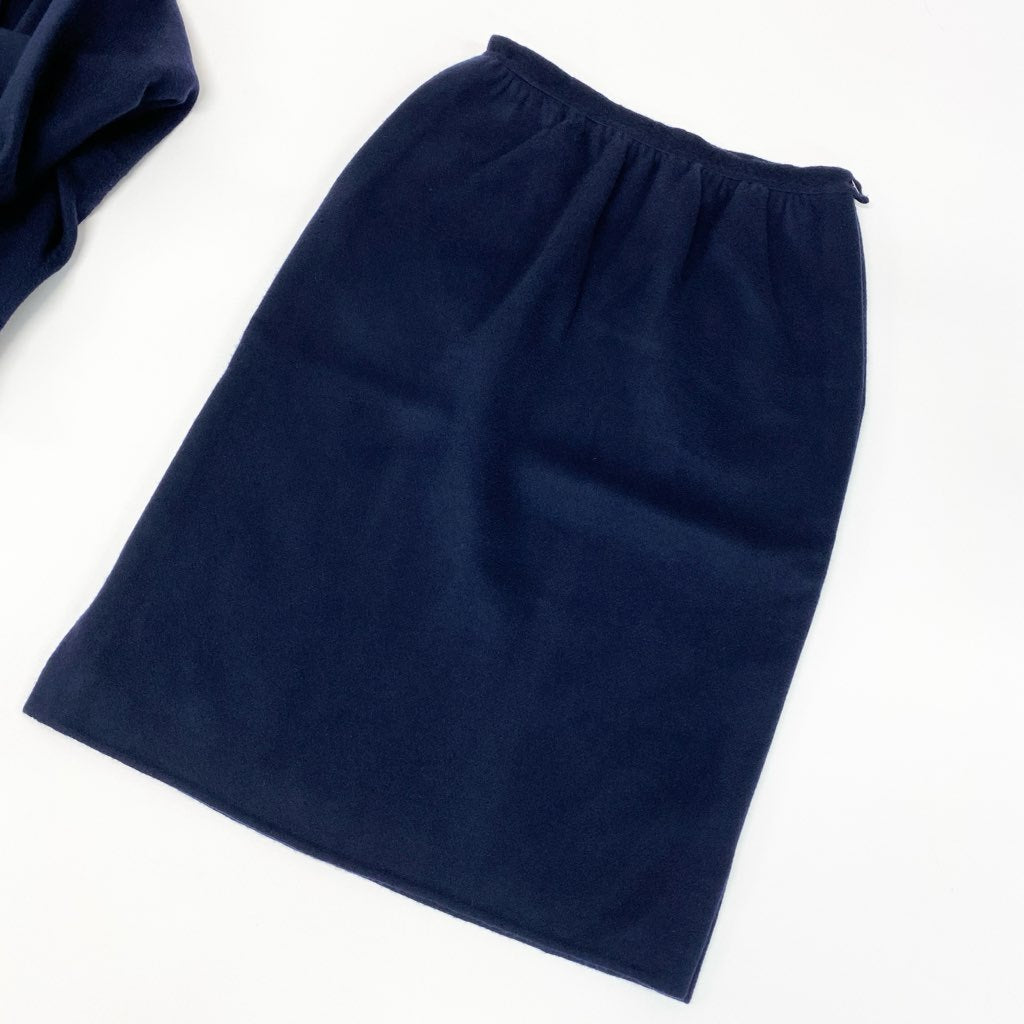 3l27《未使用保管品》 AGNONA アニオナ ALTUNA カシミヤ セットアップ サイズ42 / 46 ネイビー 最高級 女性服 タグ付t18r